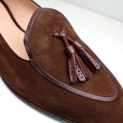 Mocasín de despedida (gamuza color terracota)